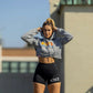 GYM Long Sleeve Tracksuit Crop Tops Women's Sweatshirt