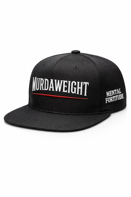 MURDAWEIGHT Statement Hat – Black Flat Brim | Mental Fortitude